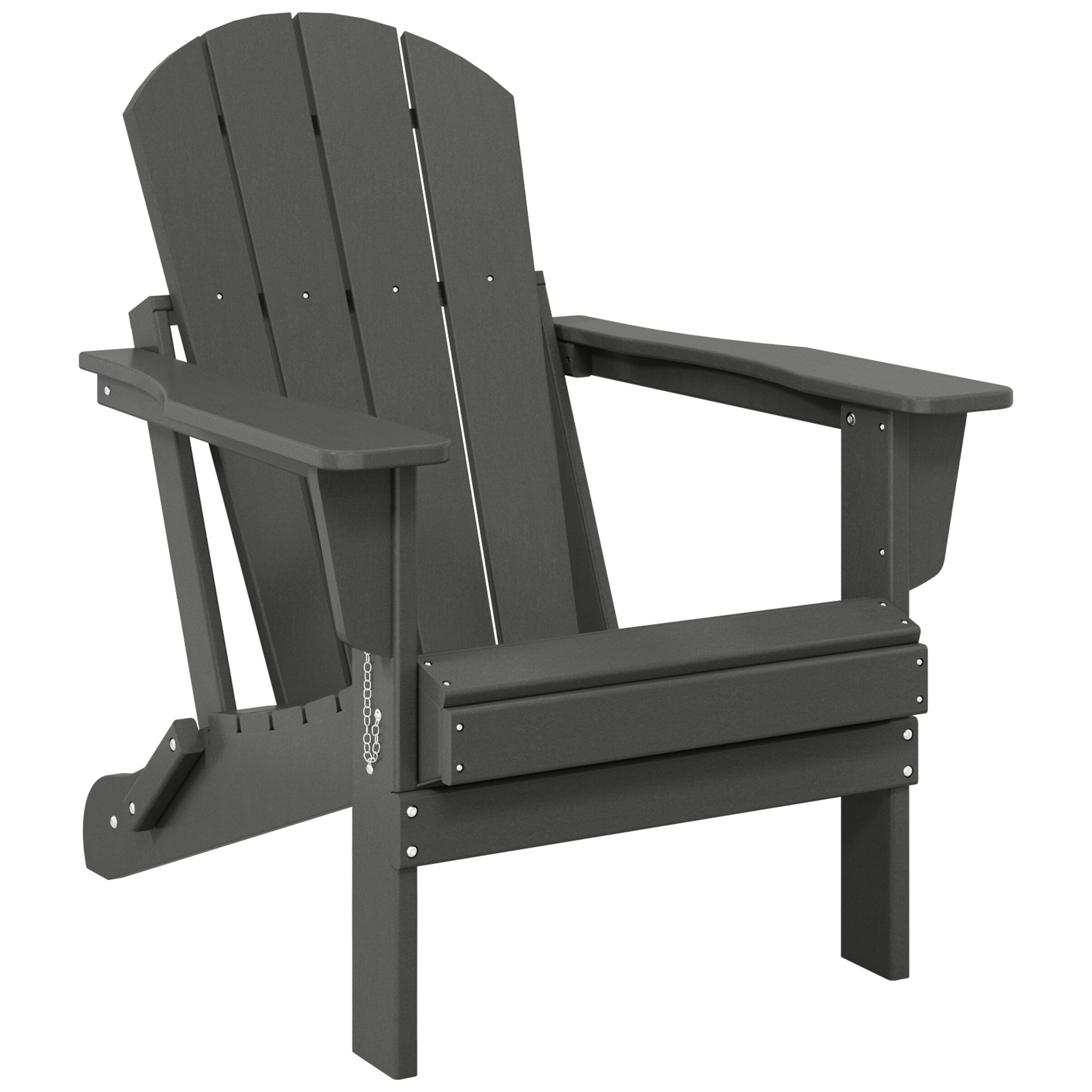 Polytrends Laguna Fade Resistant All Weather Outdoor Patio Folding Adirondack Chair