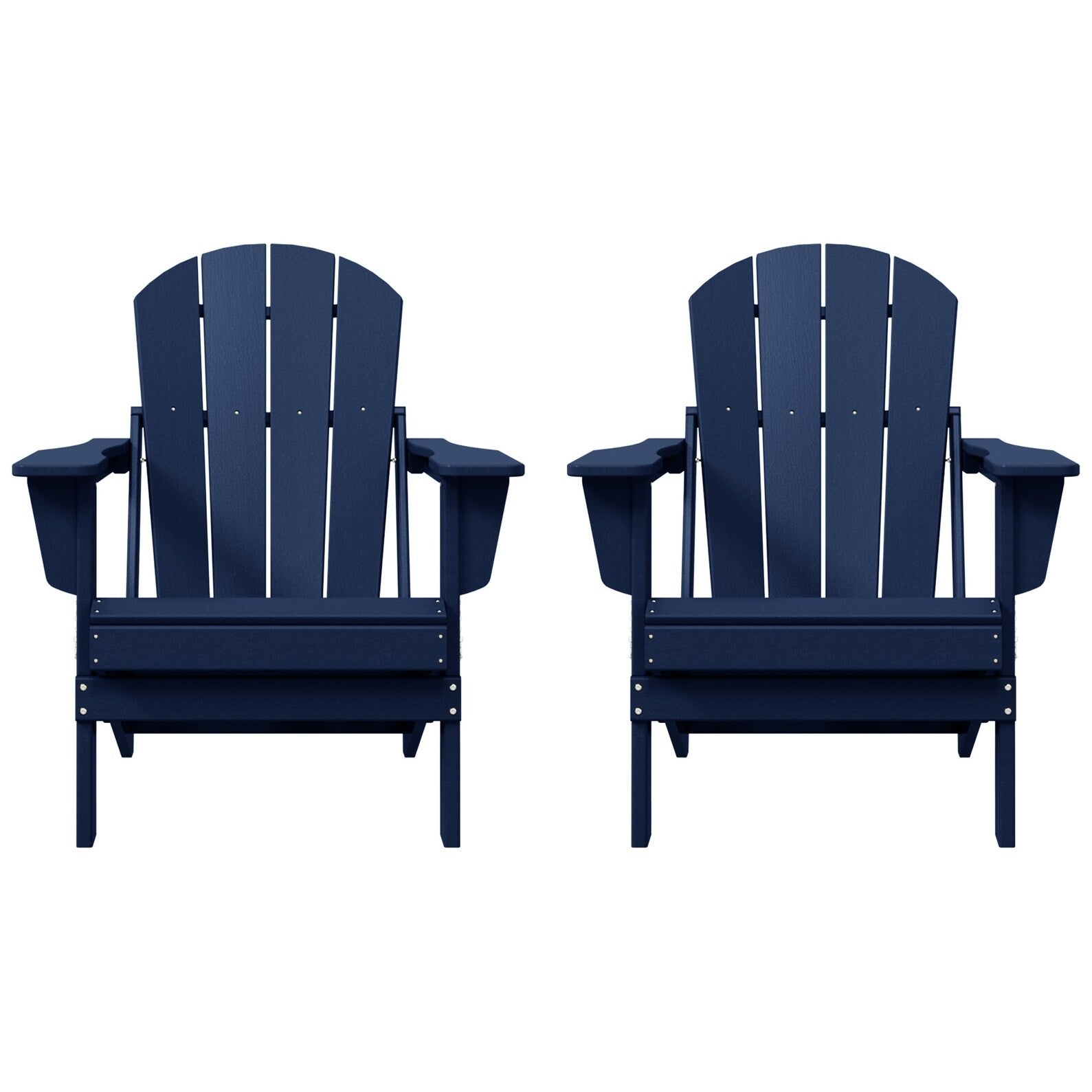 Polytrends Laguna Weather Resistant Outdoor Patio Folding Adirondack Chairs (Set of 2)