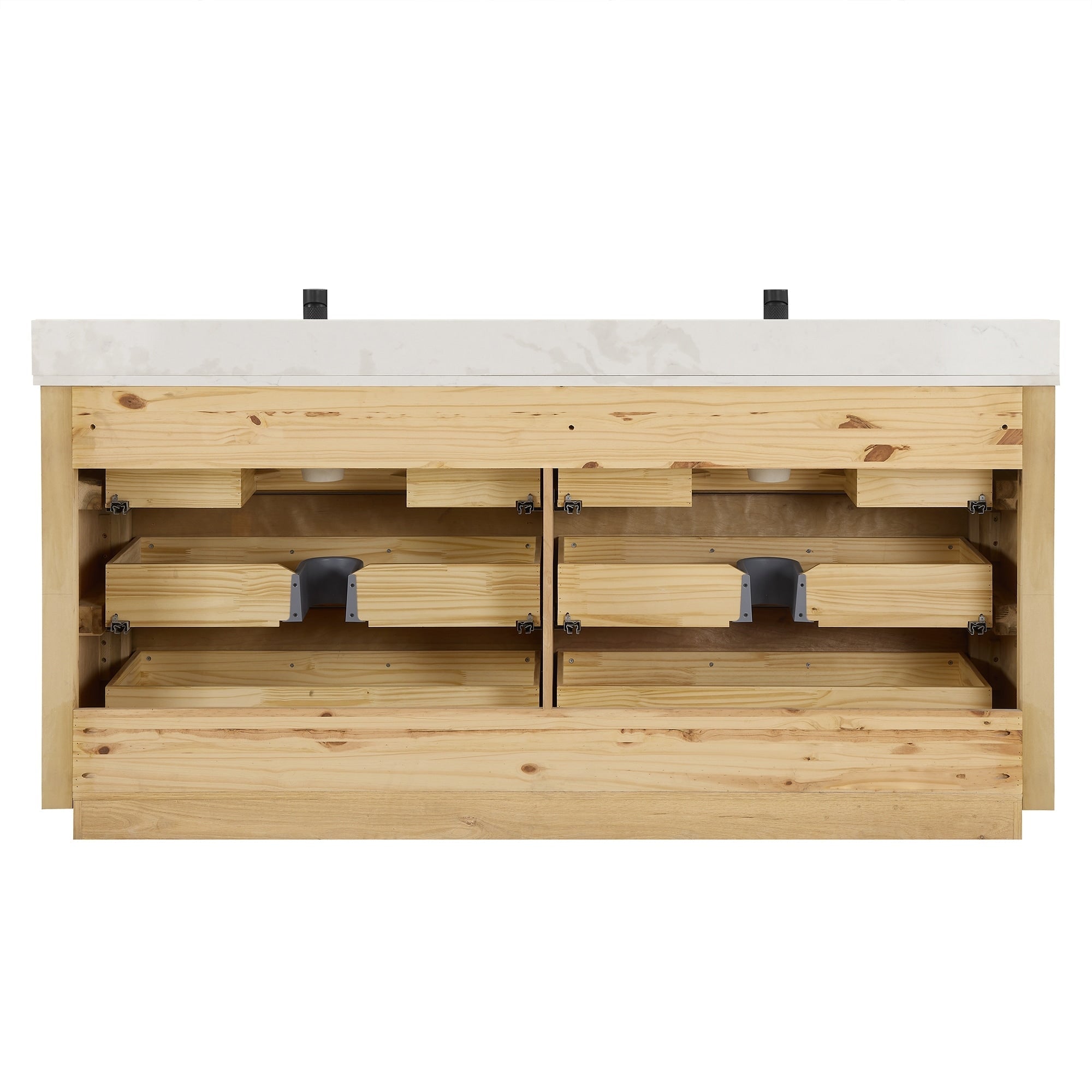 Porto Bath Vanity with White Quartz Stone Top without Mirror