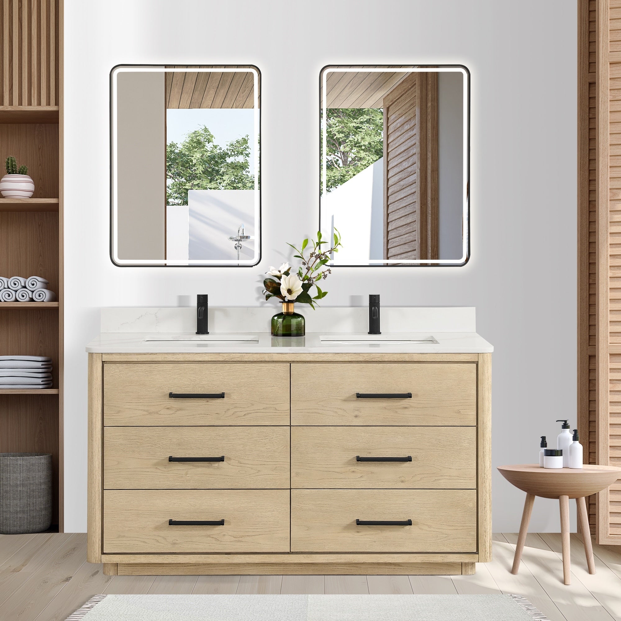 Porto Bath Vanity with White Quartz Stone Top without Mirror