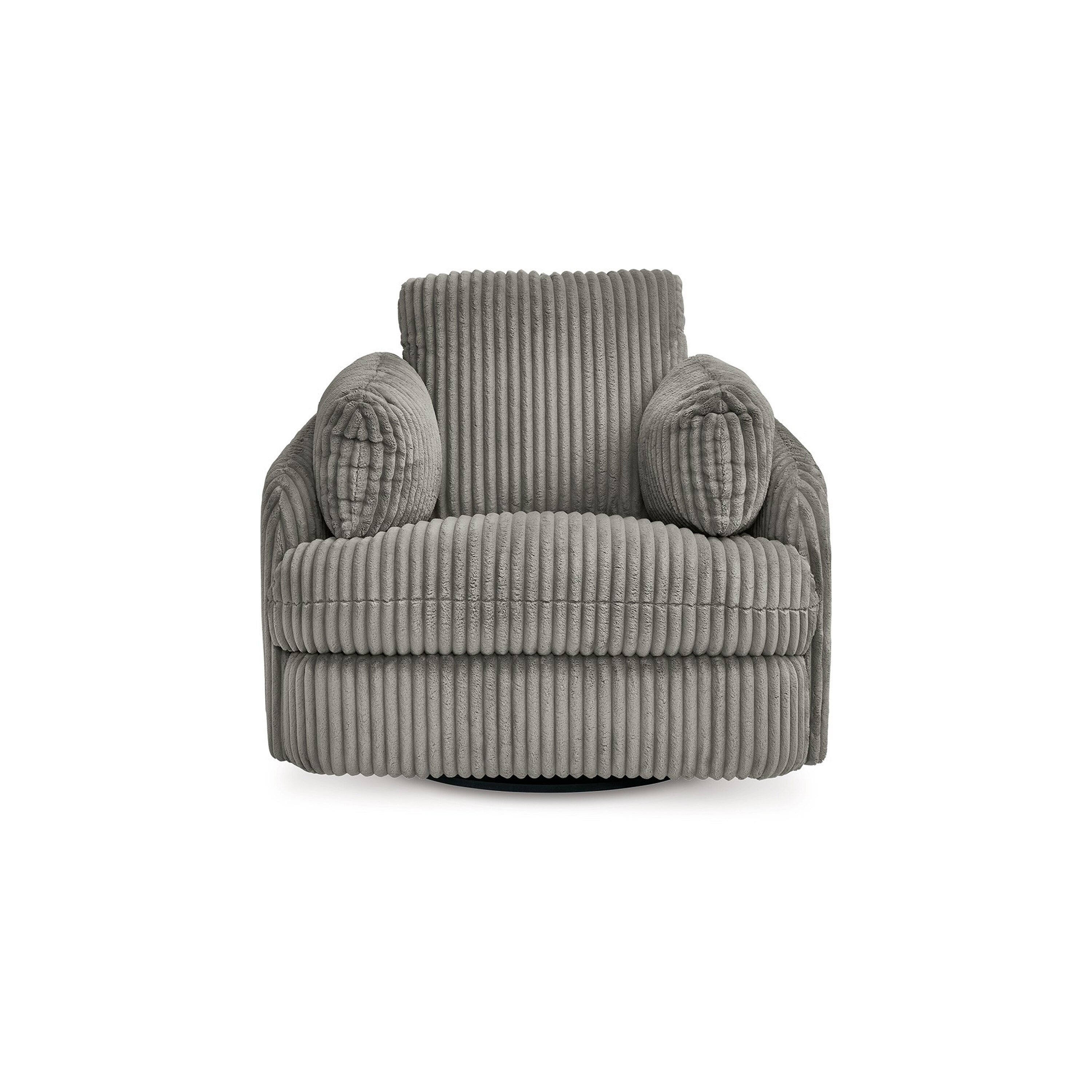Rikki Swivel Glider Manual Recliner Chair, Gray Corduroy, 2 Pillows