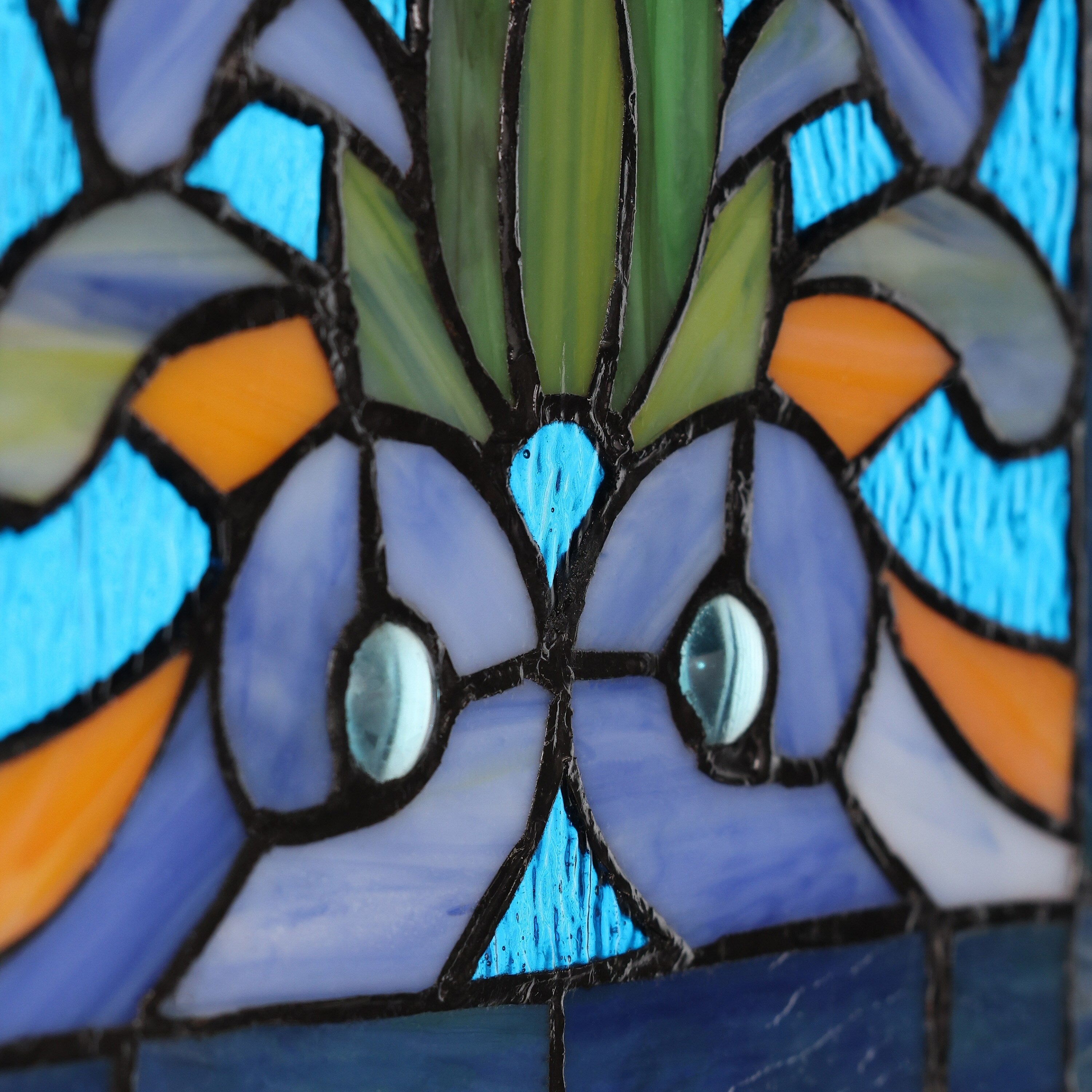 River of Goods Victorian Stained Glass Fleur De Lis Window Panel - 9.5L x 0.25W x 36H