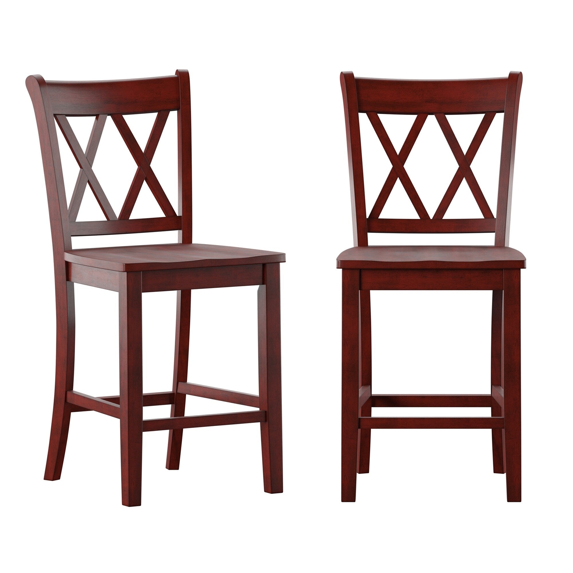 Ronda Double X-Back Counter Height Chairs (Set of 2)