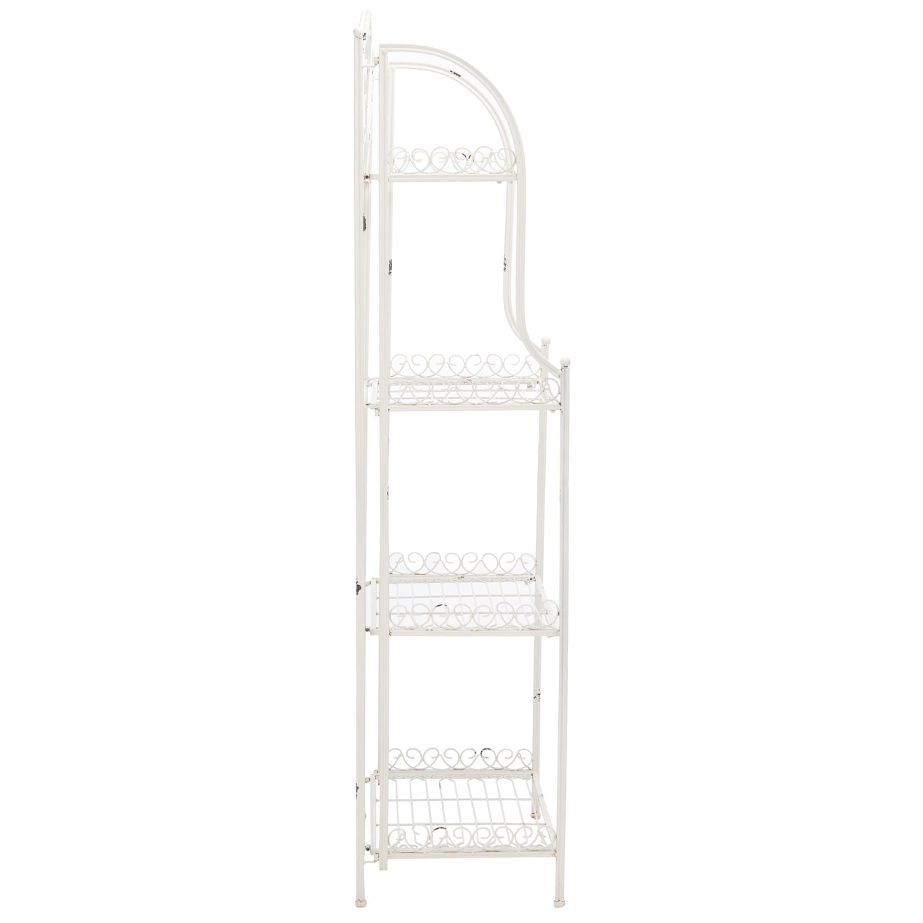 SAFAVIEH Bryn Victorian Wrought Iron 4-Tier Outdoor Bakers Rack - 25 In. W x 15 In. D x 63 In. H - 25W x 15D x 63H
