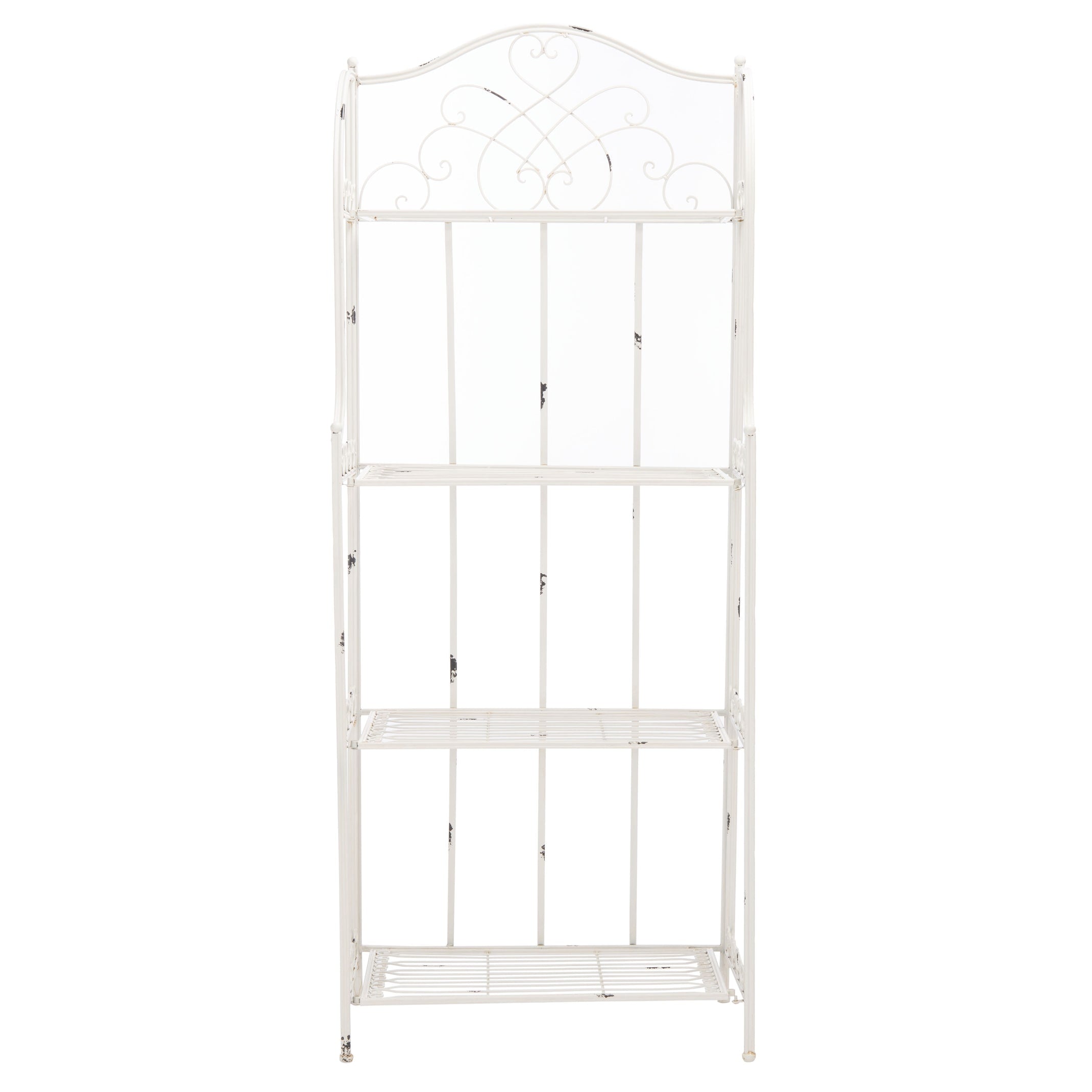 SAFAVIEH Bryn Victorian Wrought Iron 4-Tier Outdoor Bakers Rack - 25 In. W x 15 In. D x 63 In. H - 25W x 15D x 63H