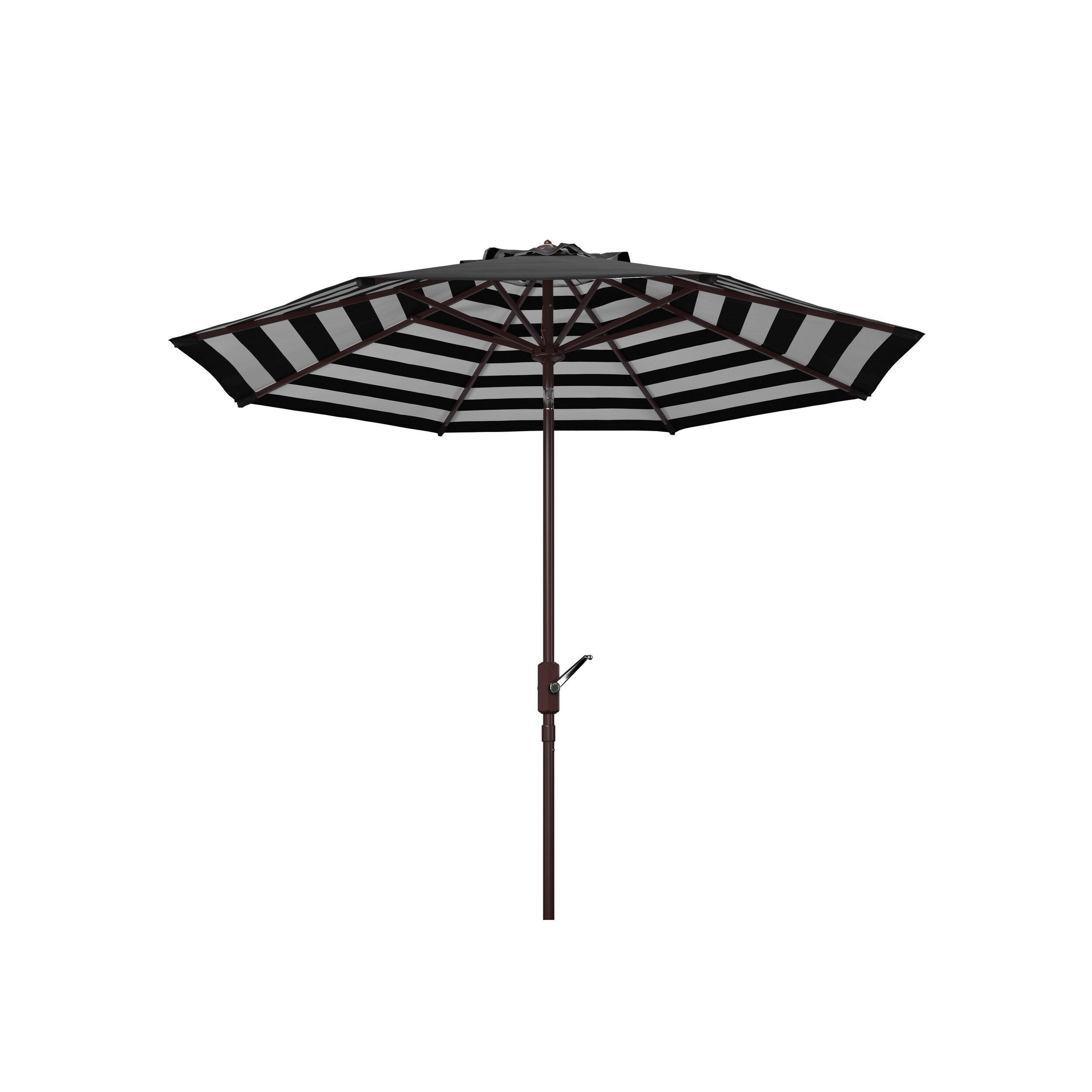 SAFAVIEH Hadire Inside Out Striped 9 Ft Crank Outdoor Umbrella