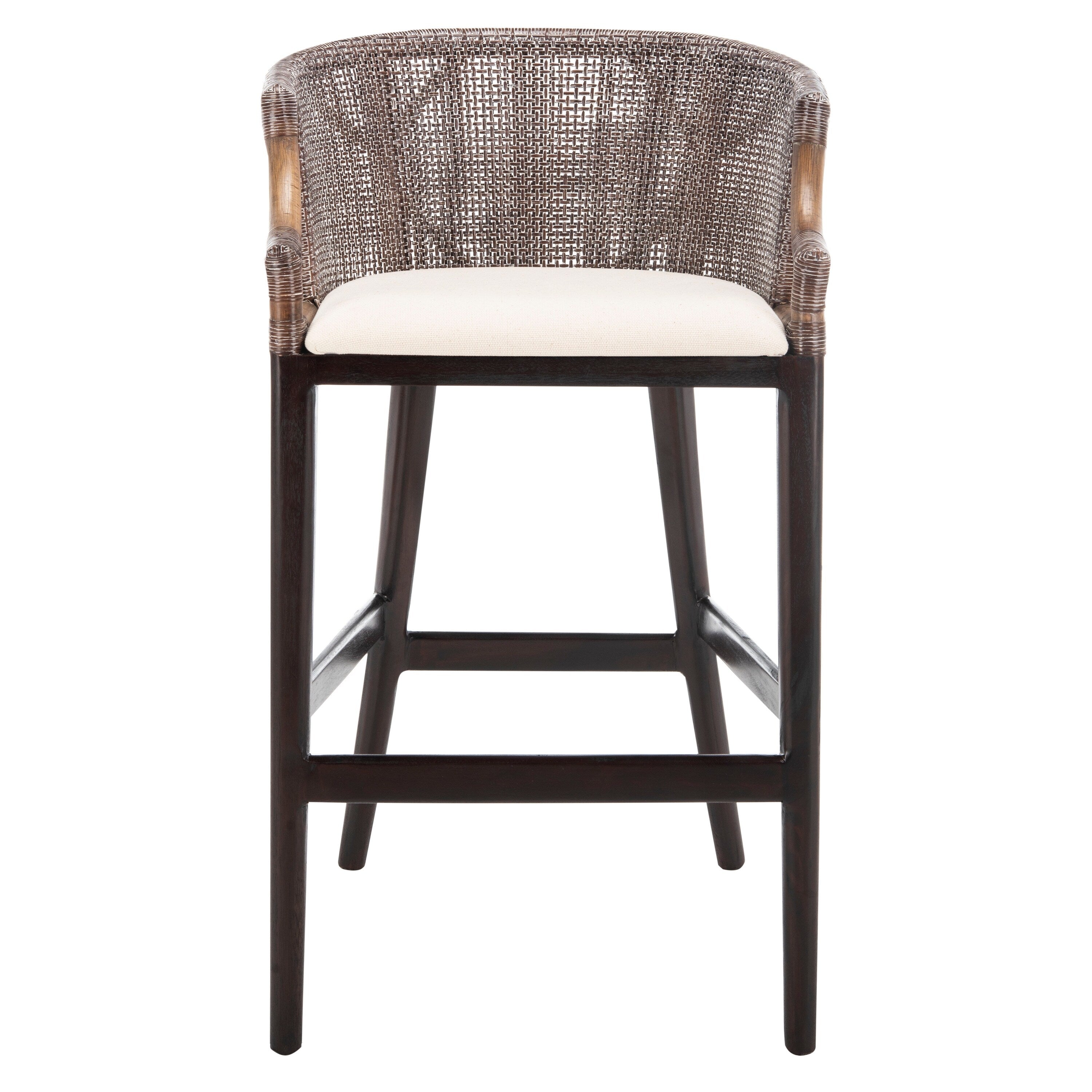 SAFAVIEH Virona Rattan 30-inch Bar Stool - 22.3 W x 20.5 L x 39 H - 22Wx21Dx39H