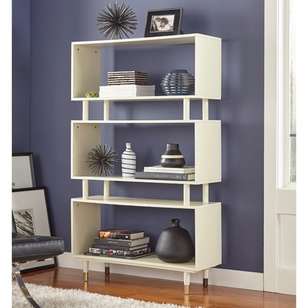 Simple Living Margo Mid-Century Modern 3-tier Bookshelf - 59.5h x 36w x 11.8d