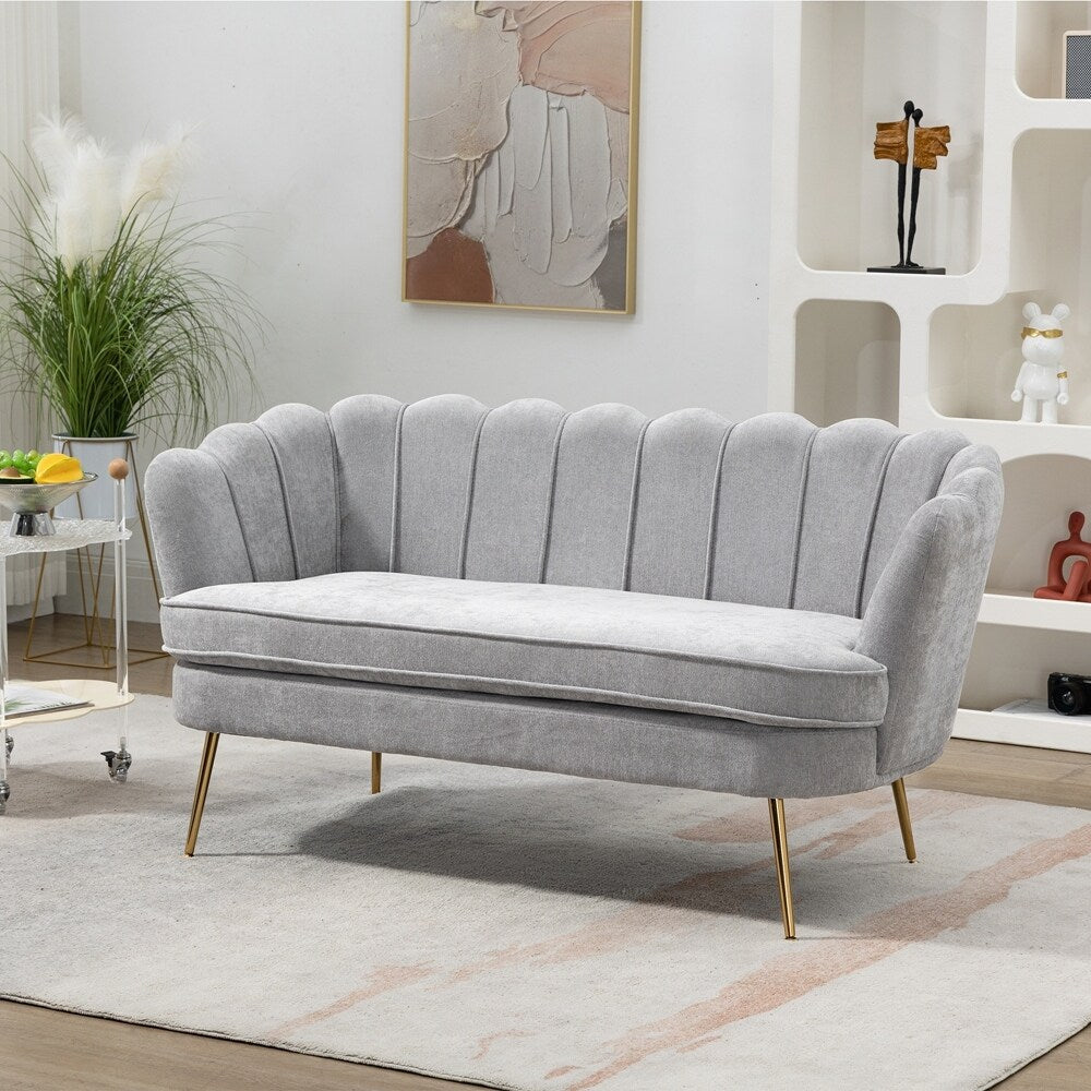 Small Mini Room Couch Two-Seater Sofa with Gold Metal Leg - 2 Seat