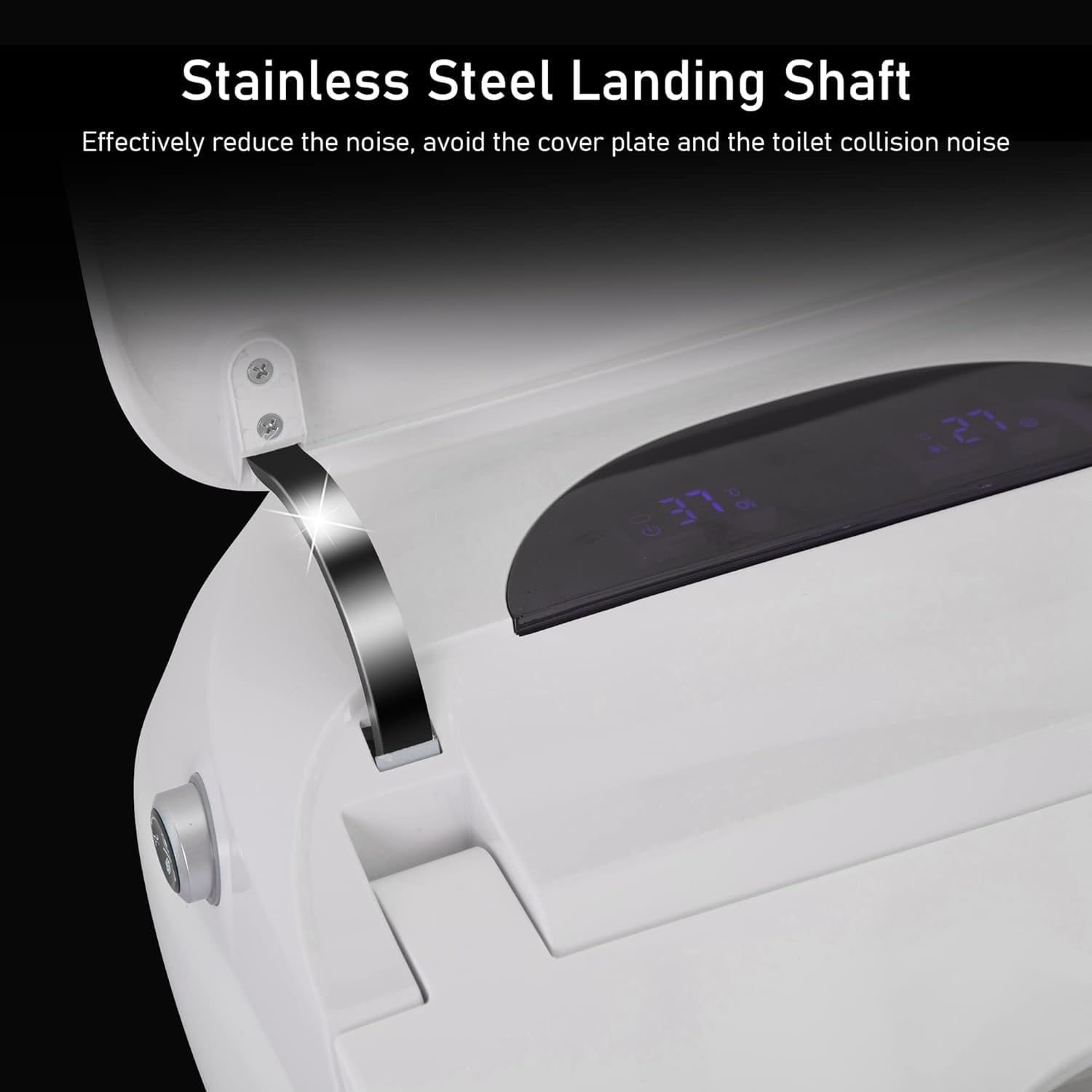 Smart Toilet, One Piece Bidet Toilet for Bathrooms,Modern Elongated Toilet with Warm Water,Dual Auto Flush,Foot Sensor Operation