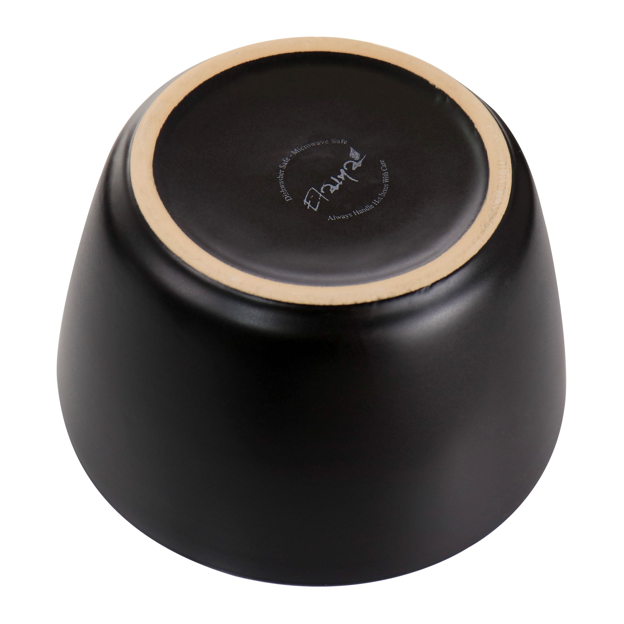 Stoneware Dinnerware 16 Piece Set in Black with Gold Rim