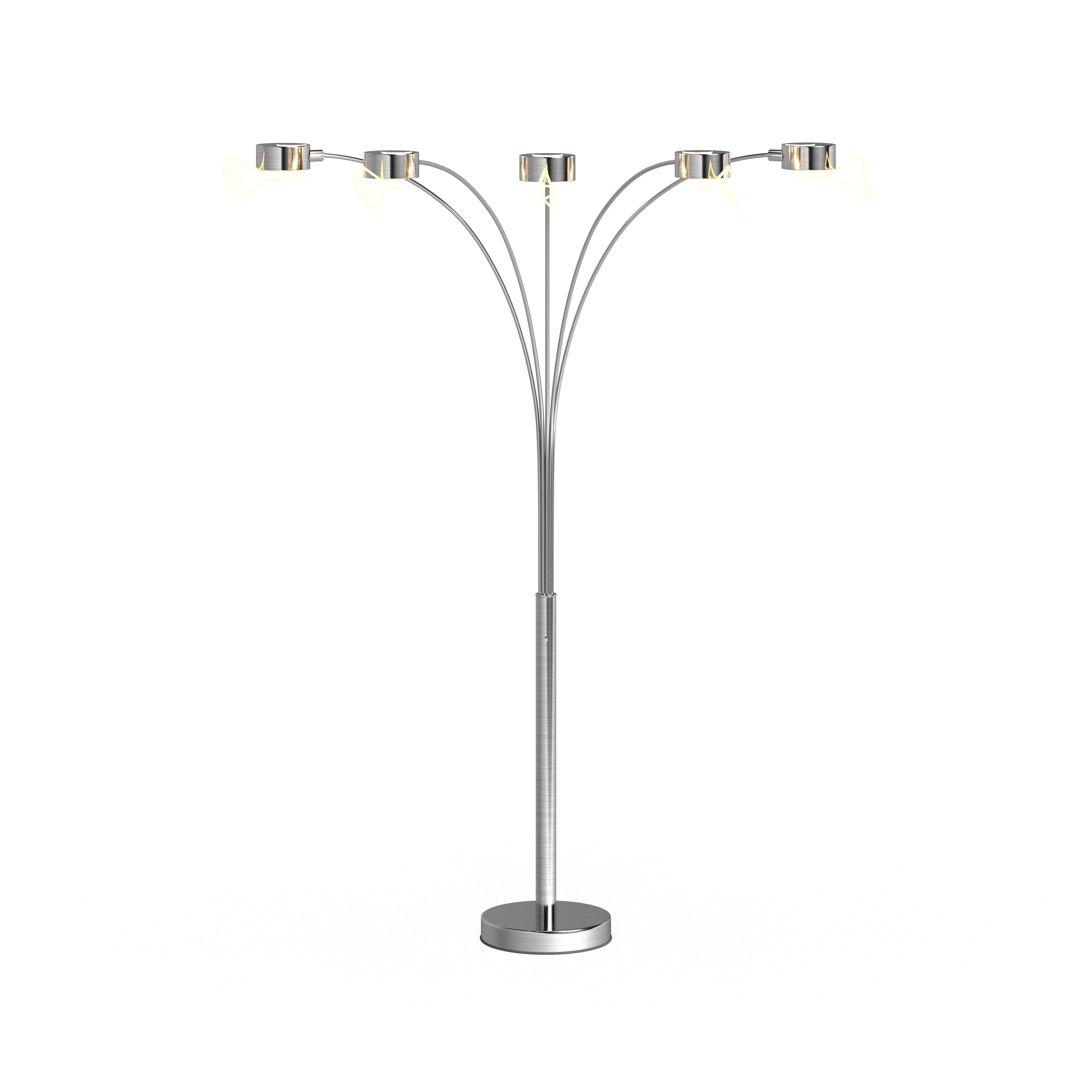 Strick & Bolton Charlie Brushed Steel Arched 5-light Floor Lamp