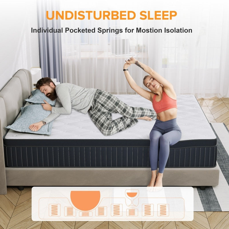 SweDrea 12in. Medium Firm Innerspring Mattress for Back Pain Relief and Cooling with CertiPUR-US, SGS and OEKO-TEX Certified