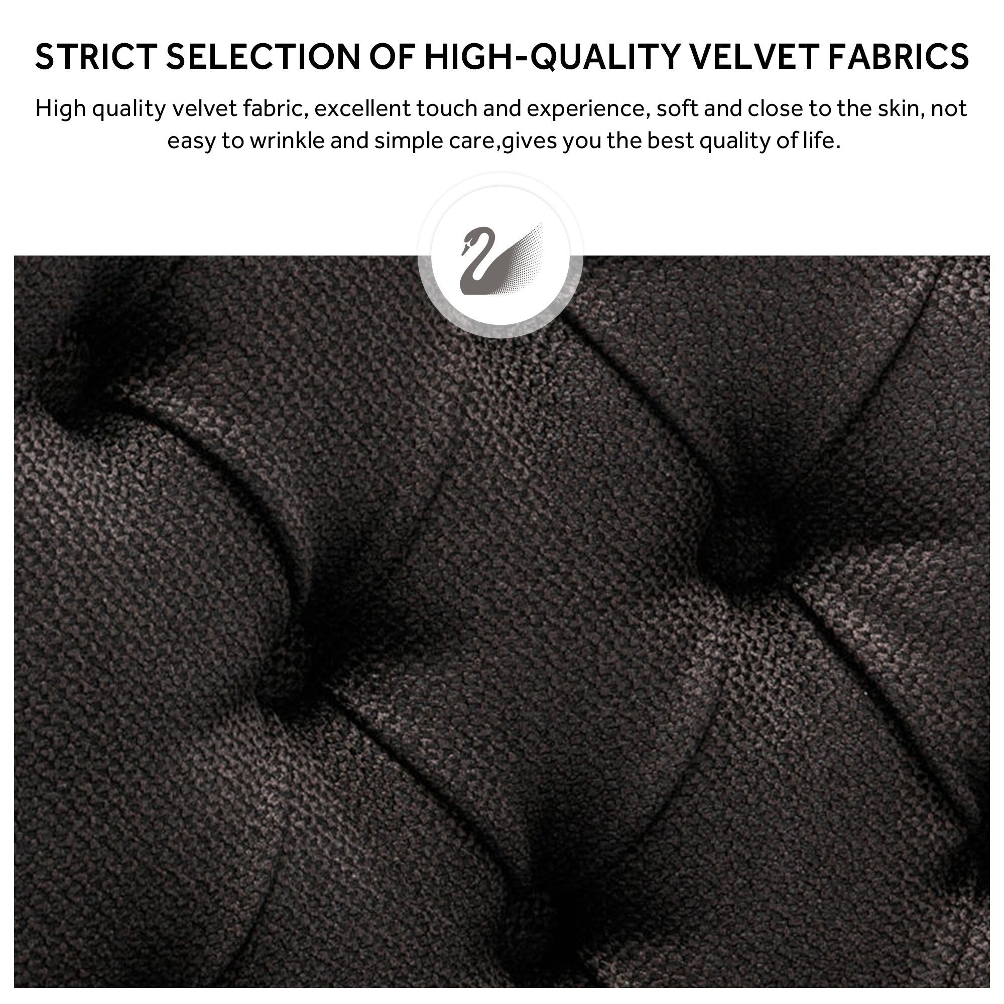 Upholstered Tufted Velvet Dining Chair with Solid Wood Legs Set of 6