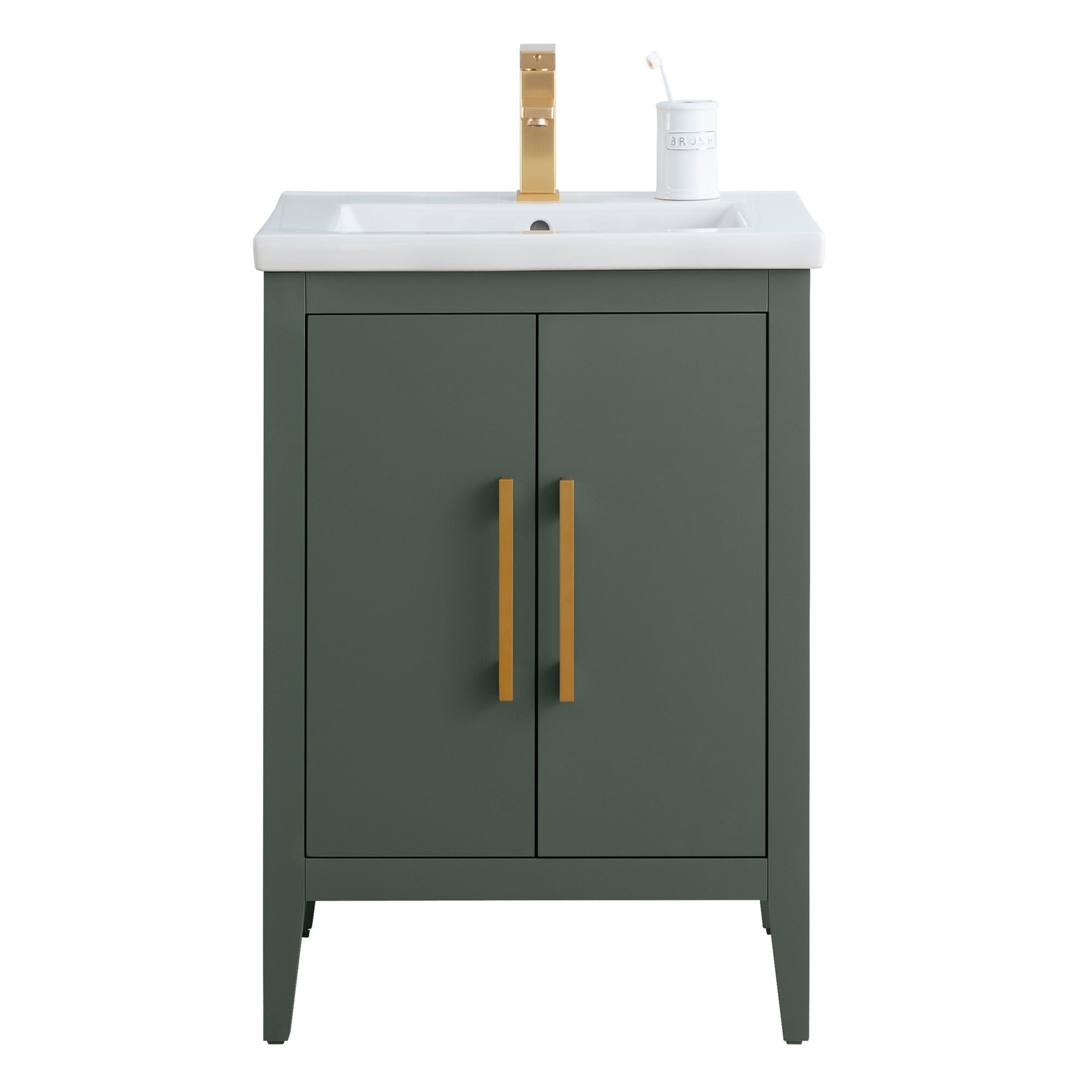 Vanity Art 20 or 24 or 30 Single Sink Bathroom Vanity Cabinet with Ceramic Top