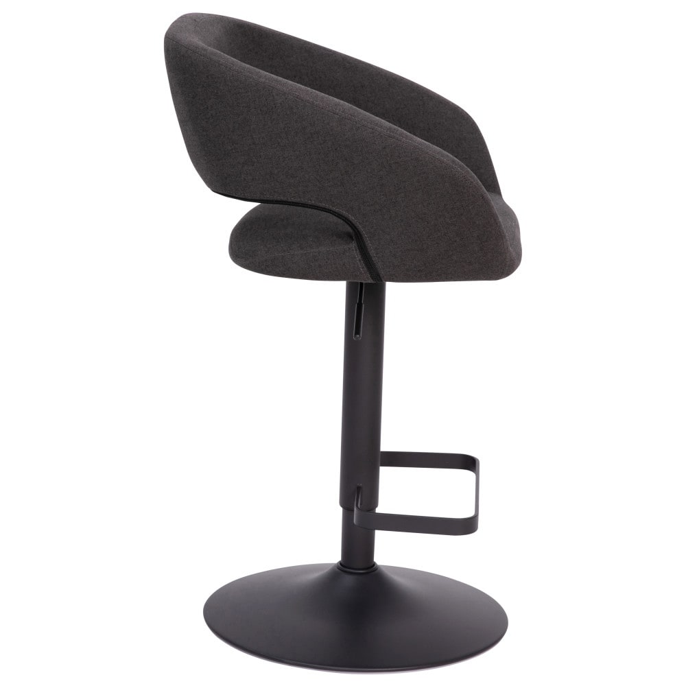 Modern Upholstered Adjustable-Height Barstool with Rounded Back