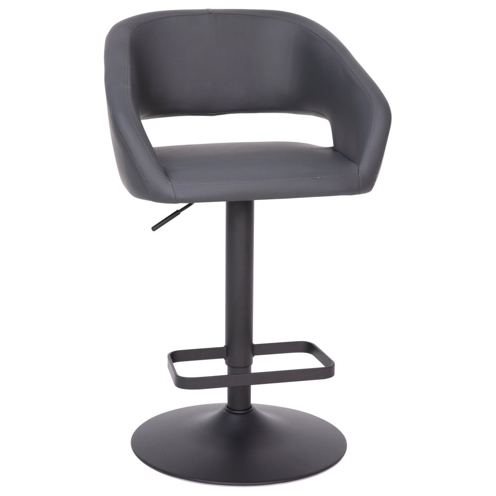 Modern Upholstered Adjustable-Height Barstool with Rounded Back