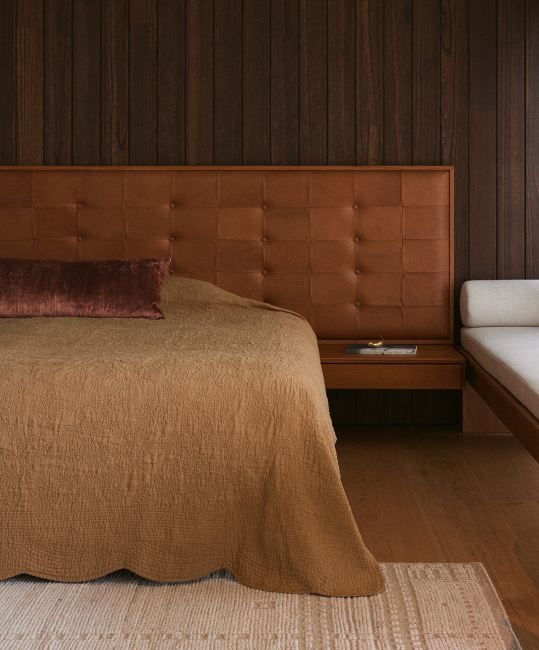 Willow Embroidered Quilt - Nutmeg