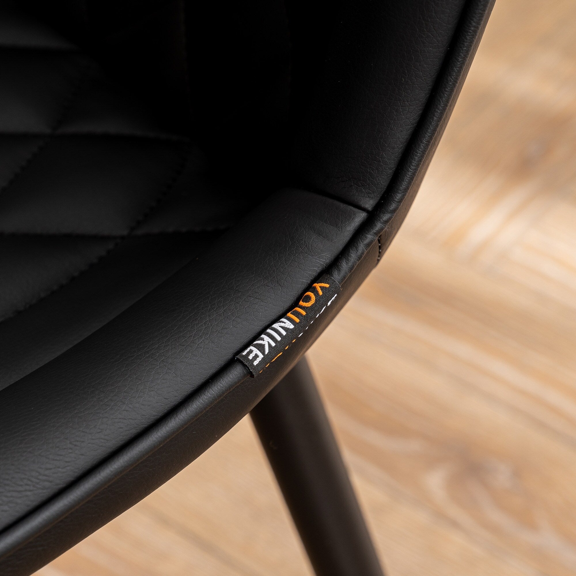 Modern Upholstered Leather Armless Dining Chairs Set of 2