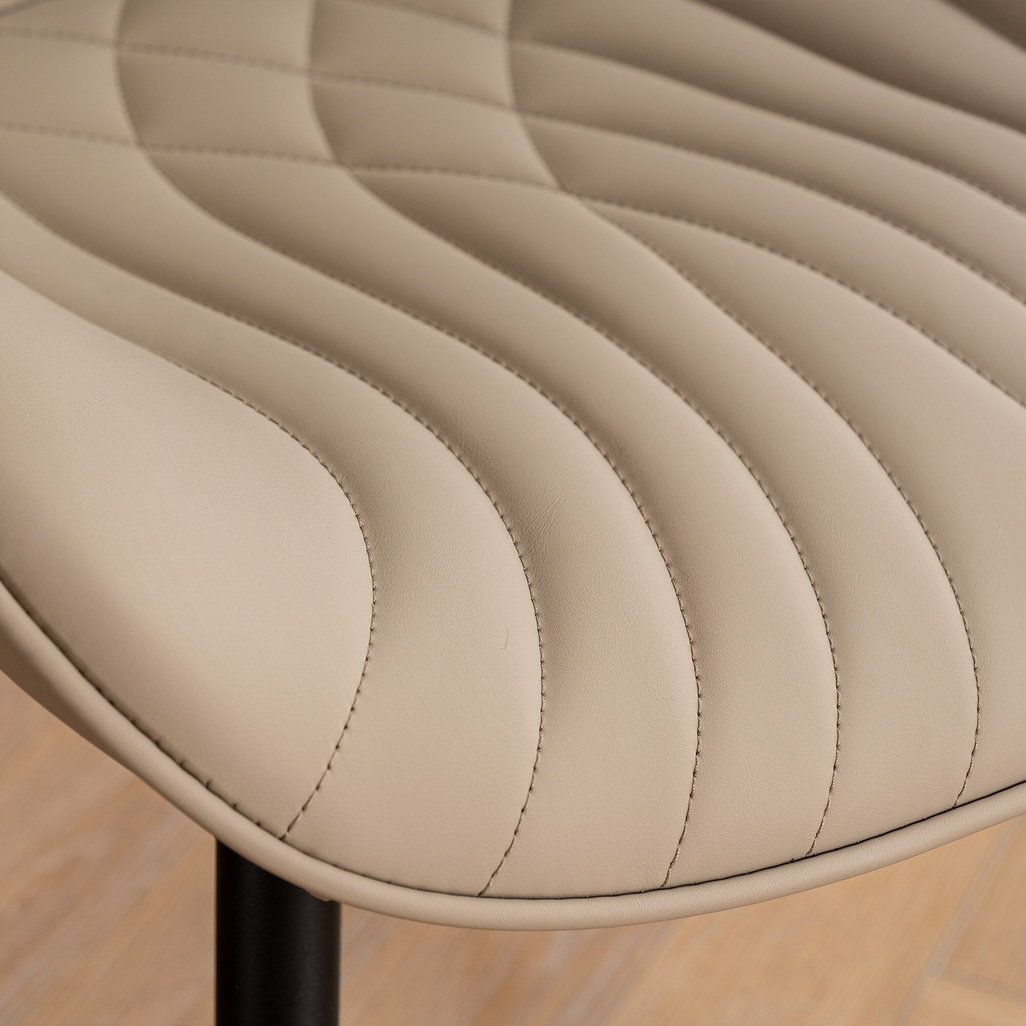 Modern Upholstered Leather Armless Dining Chairs Set of 2